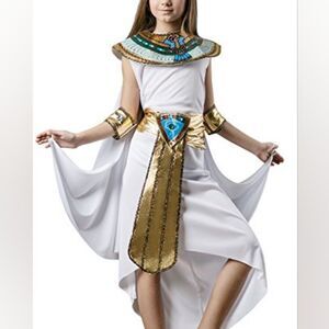 Cleopatra Egyptian Princess Costume White and Gold Size 8/10